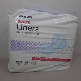 Linermd-34 Mckesson Brand Super Incontinence Liner Moderate Absorbency 20 Count