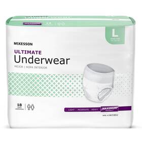 Uw33852 Mckesson Mck-adult Disposable Cloth Underwear Maximum Absorbency - Size L- Bag Of 18