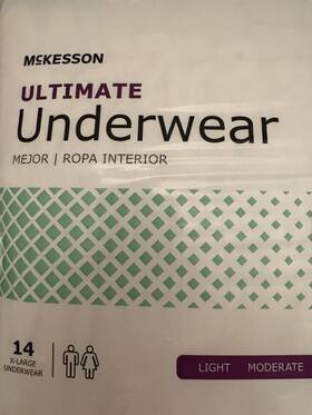 Uw33853 Mckesson Adult Disposable Cloth Underwear Maximum Absorbency - Size Xl 14 Count