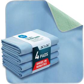 Med Pride 352410906022 4 Pack Washable Mattress Protector Bed Pads 34 Inch X36 High Absorbency Kids/pets