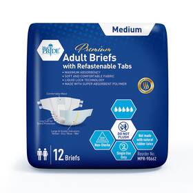 Med Pride 352410906626 Maximum Absorbency Adult Briefs For Incontinence With Refastenable Tabs Medi