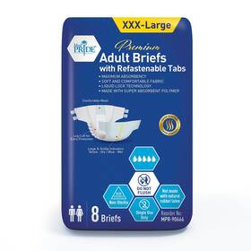 Med Pride 352410906664 Maximum Absorbency Adult Briefs For Incontinence With Refastenable