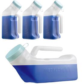 Medflow 860010909249 Urinals For Men 1000ml Pack Of 4 Male Urinal Bottle With Spill Proof Glow In