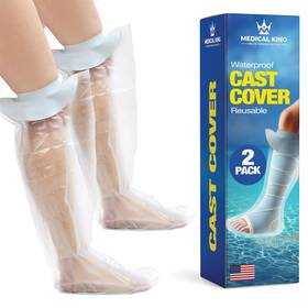 Medical King 810078578352 100% Waterproof Cast Covers For Shower Leg 2pk Reusable Full