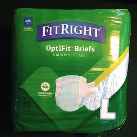 Medline 0008019652254 Fitright Large 44-56 Optifit Briefs New Comfort Air Design 4d Core