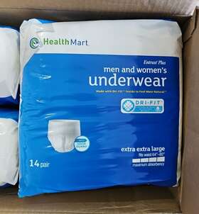 Medline 052569142035 Health Mart Xxl 14 Count Dri-fit Men And Womens Entrust Plus Underwear 4 Pack