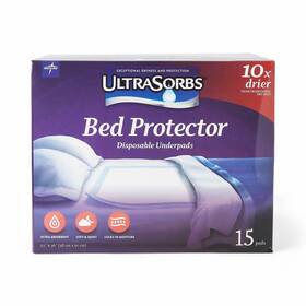 Medline 193489025036 Ultrasorbs Premium Disposable Underpads Large Incontinence Bed Pads 15