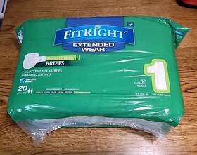 Medline 193489089007 Fitright Extended Wear Briefs Overnight Adult Diapers Size 1 Medium Regular