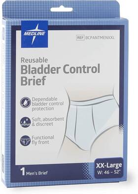 Medline 193489101426 Mens Reusable Bladder Control Brief Size Xx-large 1 Ct