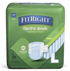 Medline 55389extra Fitright Optifit Extra Briefs Large 20 Count Breathable