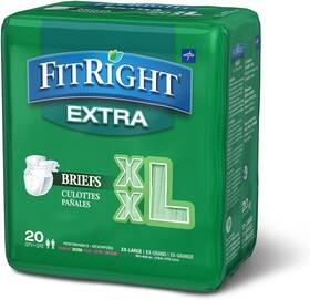 Medline 691039817709 Fitright Optifit Extra Adult Briefs Incontinence Diapers With Tabs Moderate 60