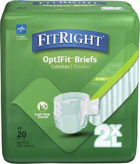 60in-70in Medline 744110745276 Fitright Adult Diapers Extra Heavy Absorbency 2xl Waist Size 80