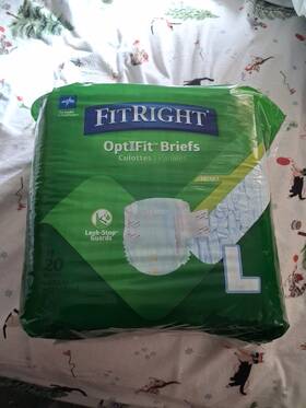 Medline 785389160094 Fitright Optifit Briefs 20 Pack Large Ultra Adult Diapers Incontinence