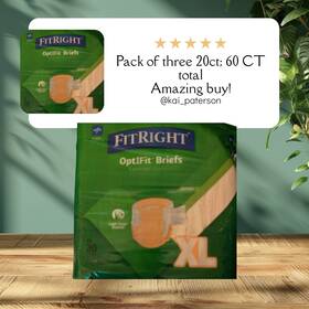 8438914851 Medline Fitright Optifit Briefs Adult Xl 32 Inch - 44 Extra Absorb Total 2 Pk Of 20