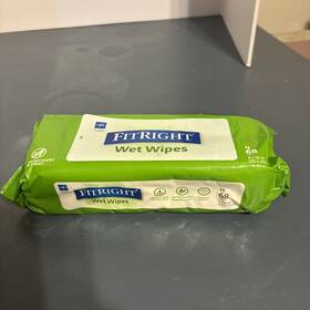 Medline 884389107143 1 Pack 68 Count Fitright Wet Wipes Aloe Personal Cleansing Exp 12/25