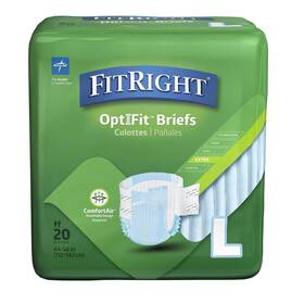 Medline 885359027430 Fitright Optifit Extra Adult Briefs Incontinence Diapers With Tabs Moderate