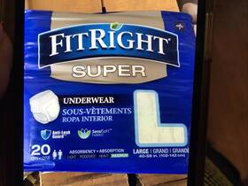 Medline 888277145620 Fitright Ultra Adult Briefs 80 Large Diapers 40 Inch To 56 Case Of 4 20 Packs