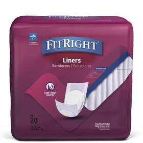 Medline 888277160029 Fitright Incontinence Liners Super 20 Count 13 Inch X34 One Size Fits All