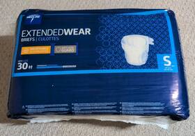 Medline 888277628635 Extendedwear Adult Briefs 30 Count 19-31in Anti Leak Guard Small 26