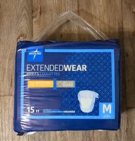 Medline 888277628642 Extended Wear Adult Incontinence Briefs 15 Count Sz Medium
