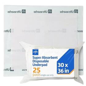 Medline 888277700539 Ultrasorbs Drypads 30 Inch X36 Super Absorbent Bed Pads - 25 Count Fast Ship