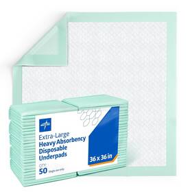 Medline 914129893651 Incontinence Bed Pads 36 X Inches Pack Of 50 Thick Quilted Chucks Pee