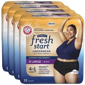 Ahb600 Medline Fitright Fresh Start Incontinence And Postpartum Underwear For Women Xl Black