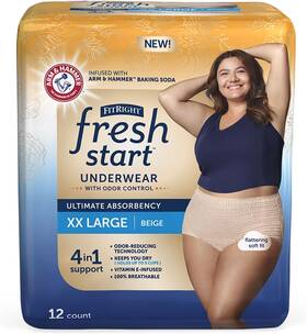 Ahn700z Medline Fitright Fresh Start Incontinence And Postpartum Underwear For Women Xxl Beige