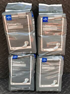Bcpe01 Medline Lot Of 4 Contourplus Bladder Pads Moderate Absorb. 28 Per Pk 112 Total