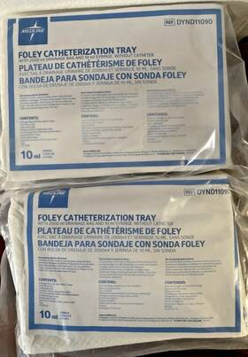 Dynd11090 Medline Lot Of 2 Foley Catheterization Tray 10ml Sealed