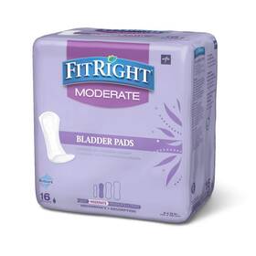 Fbc1020 Medline Fitright Incontinence Bladder Control Pads Moderate Absorbency 4.3 Inch X Beige