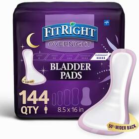 Fbc1100 Medline Bladder Control Pads Overnight Maximum Absorbency 24 Count Bags