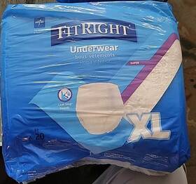 Fit33600az Medline Fitright Super Adult Incontinence Underwear Xl. 20 Count 56-68 In