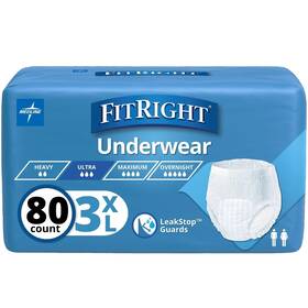Fit800 Medline Fitright Adult Incontinence Underwear Heavy Absorbency 3x-large 75 Inch -94 Waist