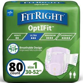 Frse1 Medline Fitright Extra-stretch Heavy Absorbency Adult Diapers Fsa/hsa Eligible 80