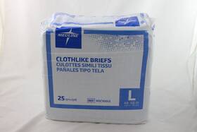 Msc100lg Medline Clothlike Briefs Underwear 25 Package Disposable Adult L Large
