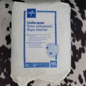 Msc23007 Medline Ultra Absorbent Disposable Underwear Xxl White 12 Count Model