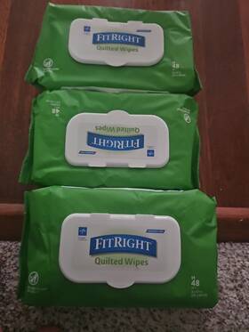 Msc623625 Medline 196 Fitrigth Aloe Quilted Cleansing Cloth Adult Wipe. 3 Packs