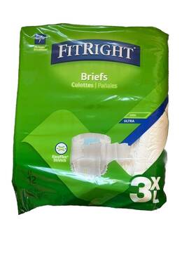Mtb084 Medline Fitright Ultra Incontinence Briefs Size 3xl 12 Count