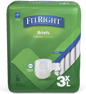 Mtb084z Medline Fitright Disposable Adult Incontinence Briefs Ultra Absorbency Size 3x