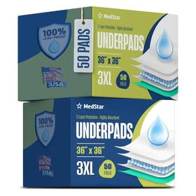 Medstar 699838527621 36 Inch X36 Disposable Incontinence Bed Pads For Adults Kids Pets 50 Count Read
