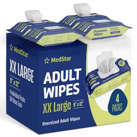 Msw18 Medstar Adult Wipes For Elderly - Extra Large Thick Disposable Washcloths A