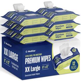 Msw54s Medstar Adult Wipes Extra Large - Thicker Disposable Washcloths For Elderly Care And Sh