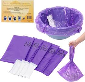 4332453865 Medustry Commode Liners With Super Absorbent Pad 60 Liners. Instantly Convert Human Wast