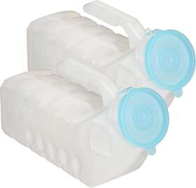 Medvance 705353233531 Urinals For Men With Spill Proof Pop Cap Lid 1000ml Plastic Pee Bottles 2 Pack