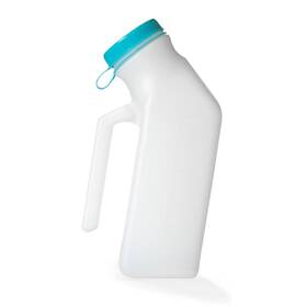 Medvance 810042271616 Urinals For Men 1000ml With Glow In The Dark Spill Proof Pop Cap Lid Plast