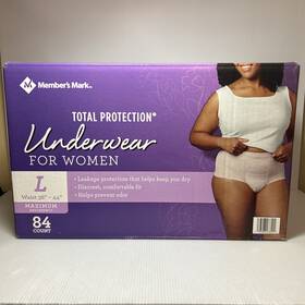 Members Mark 193968078294 Total Protection Incontinence Underwear For Women Large L - 84 Ct
