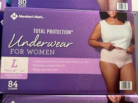 Members Mark 193968078300 Total Protection Incontinence Underwear For Women L