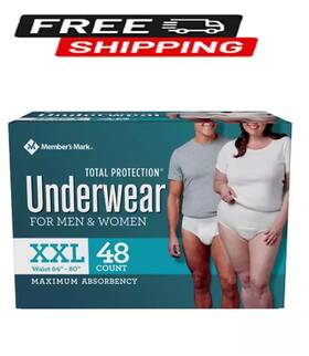 Members Mark 711181870015 Total Protection Incontinence Underwear - Xxl 48 Ct. For Men An