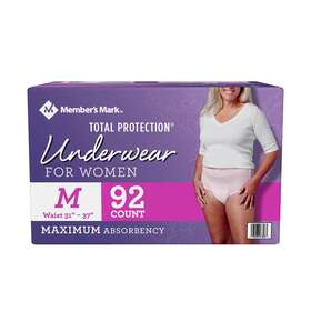 980311011 Members Mark Total Protection Underwear For Women Medium 92 Count